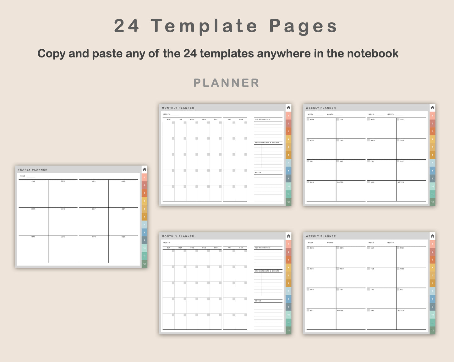 Digital Project Planner - Landscape - Boho
