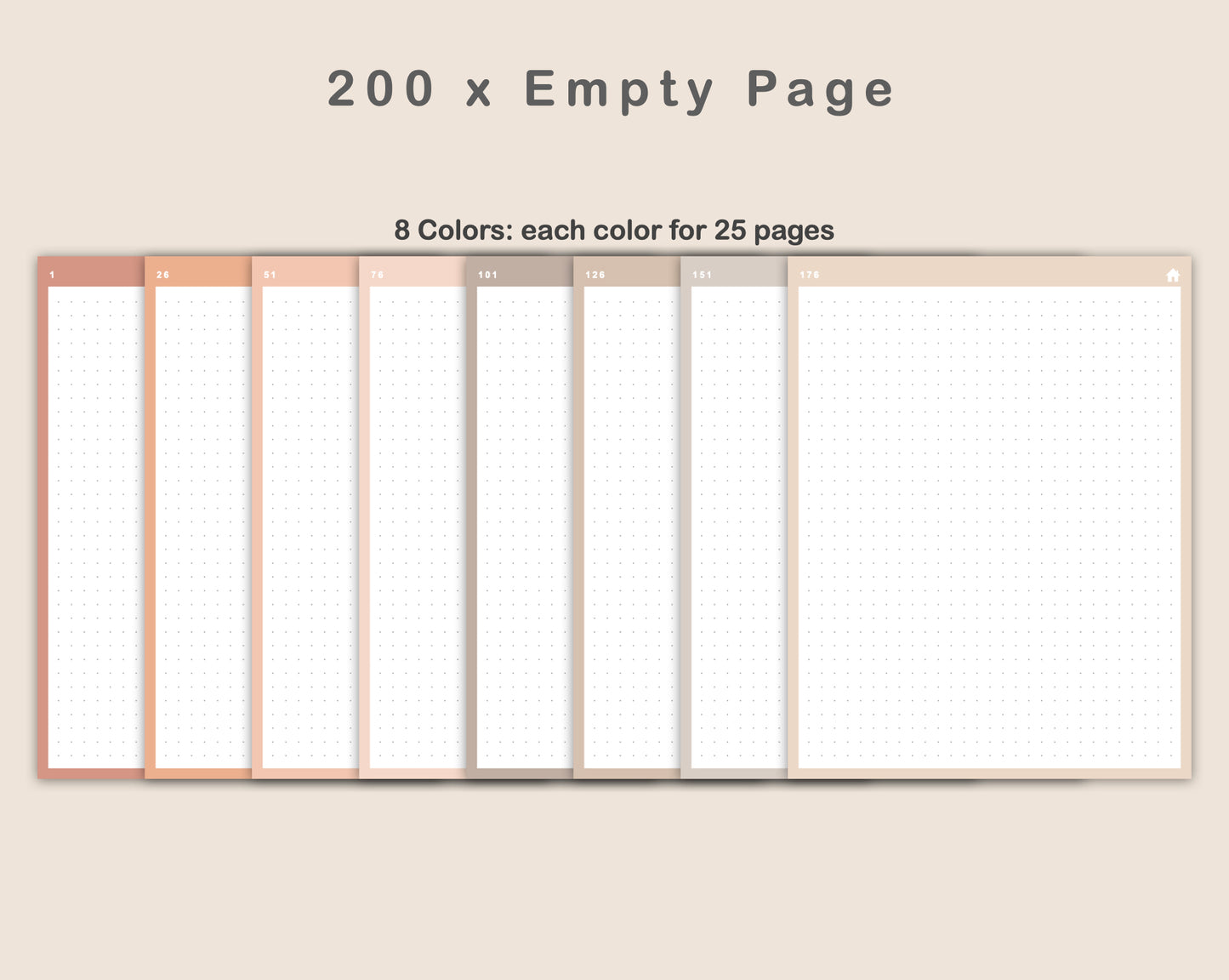 Digital Bullet Journal 200 Pages - Portrait - Neutral