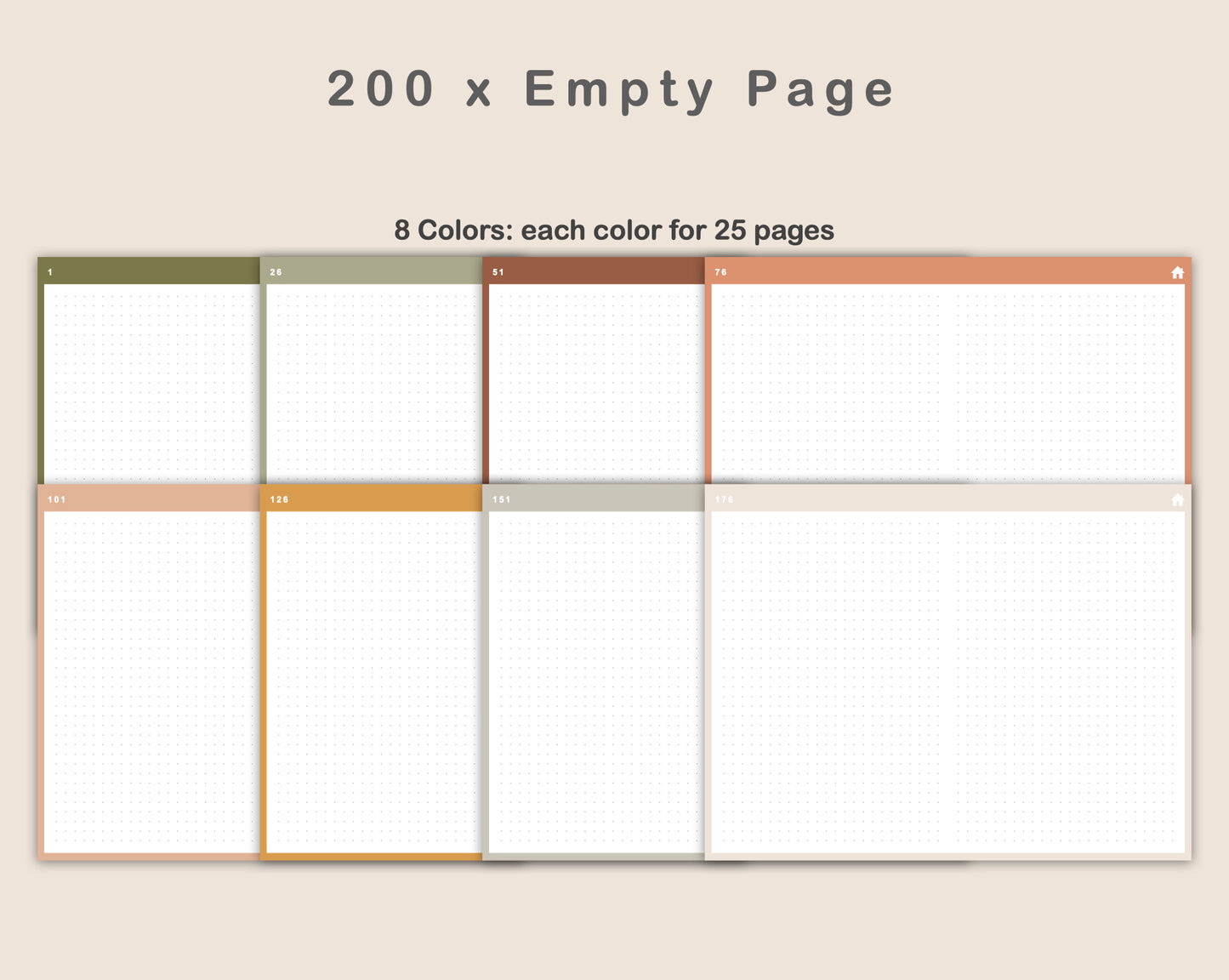 Digital Bullet Journal 200 Pages - Landscape - Boho