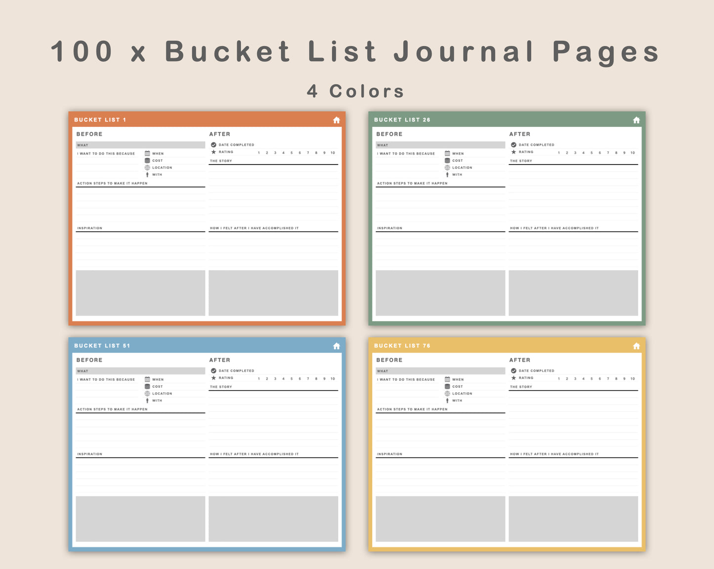 Digital Bucket List Journal - Boho