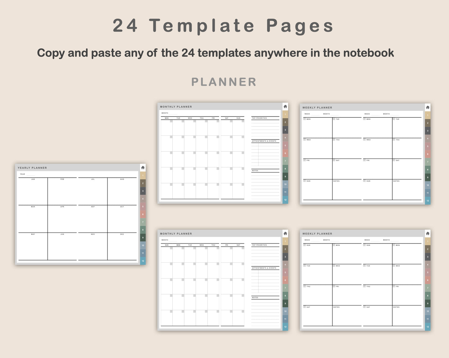 Digital Project Planner - Landscape - Muted