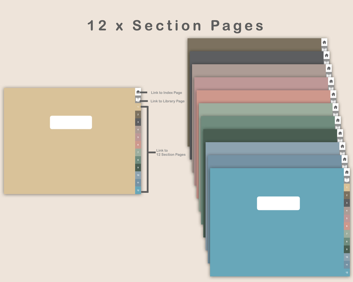 Digital Reading Planner - Landscape - Muted