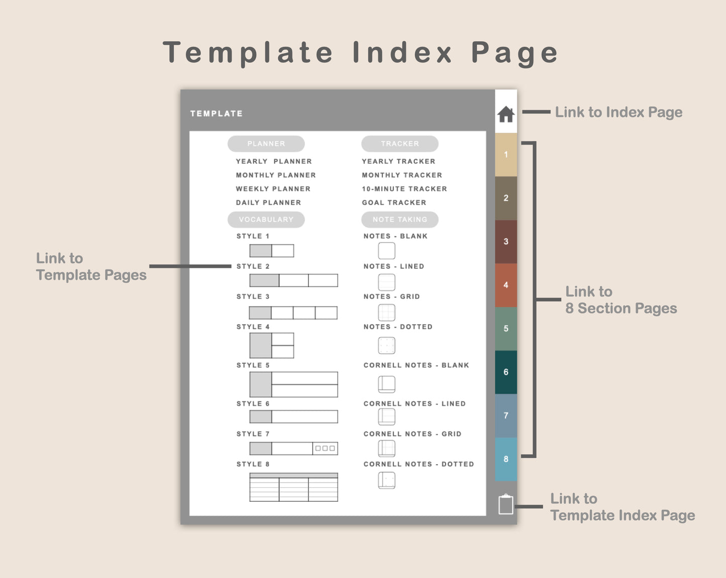 Digital Vocabulary Notebook - Muted