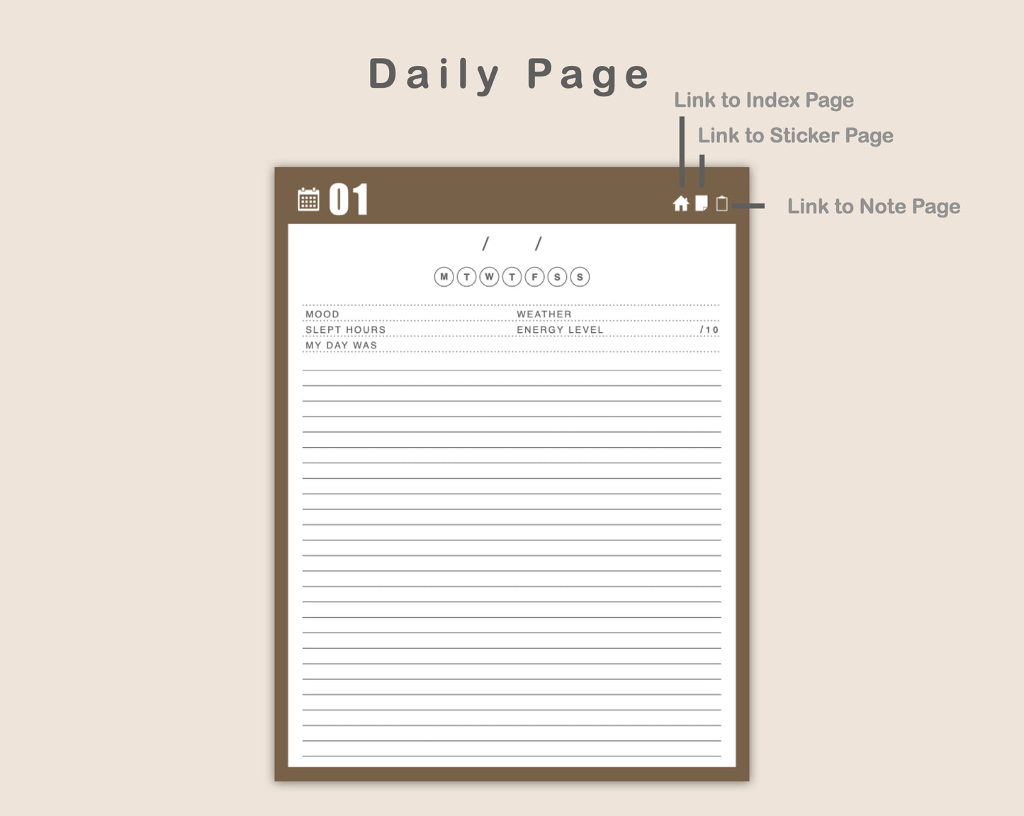 31 Day Digital Journal - Portrait - Muted