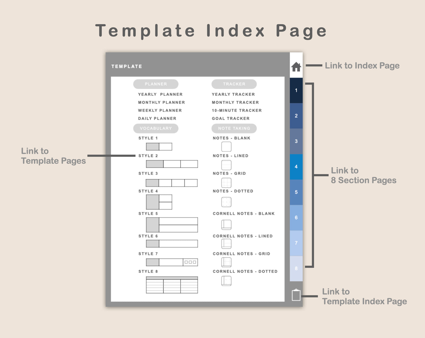 Digital Vocabulary Notebook - Classic Blue