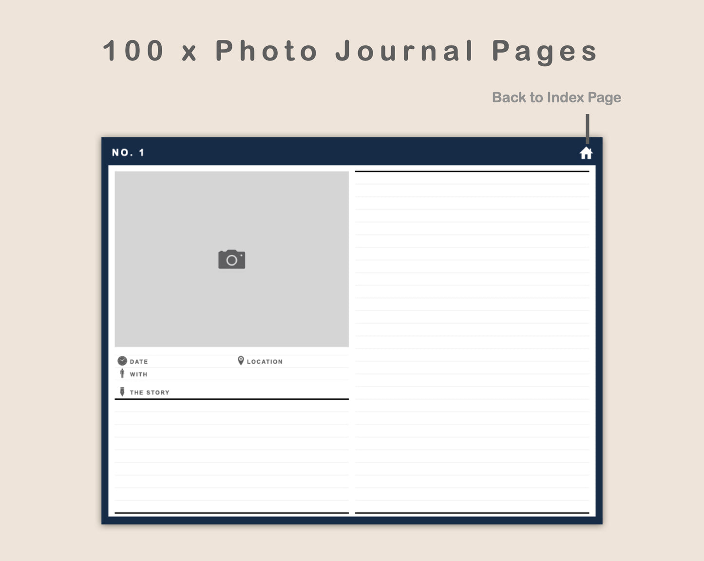 100 Digital Photo Album - Classic Blue