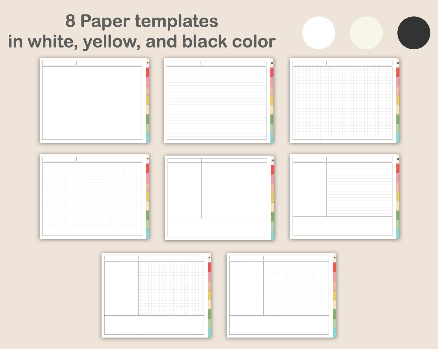 Digital Notebook 8 Tab - Landscape - Macaron