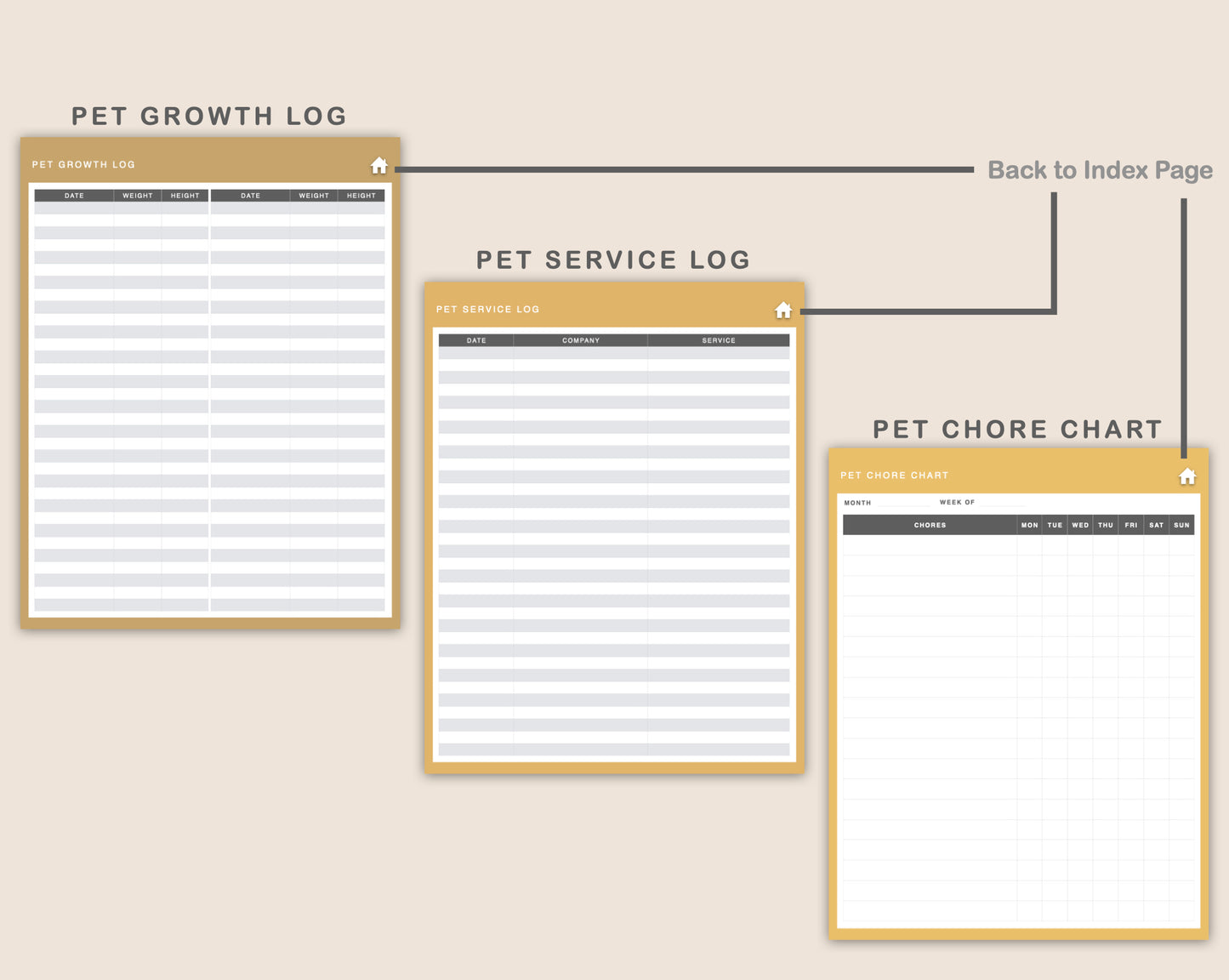 Digital Pet Planner - Boho