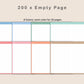Digital Bullet Journal 200 Pages - Landscape - Pastel