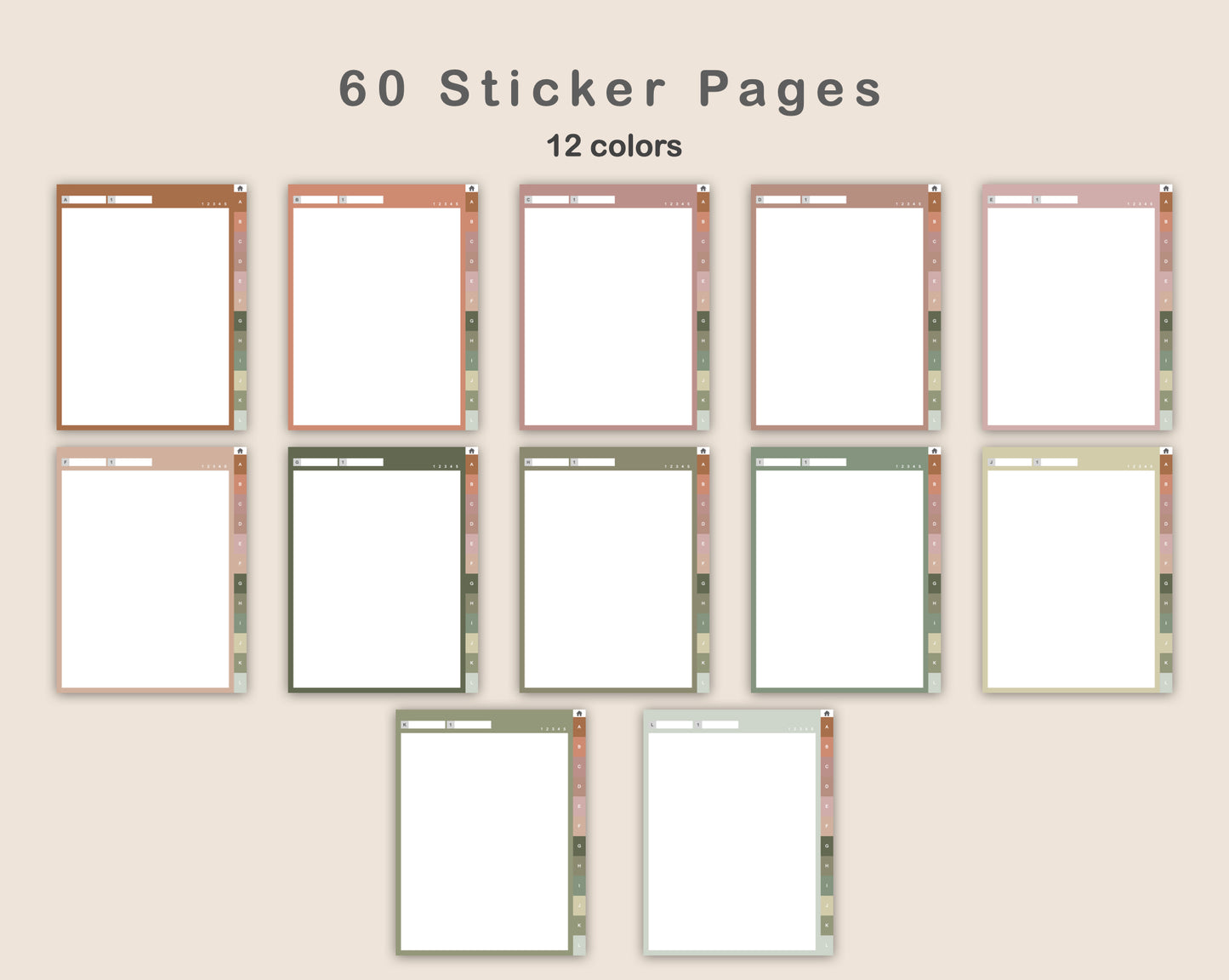 Digital Sticker Book - Portrait - Neutral