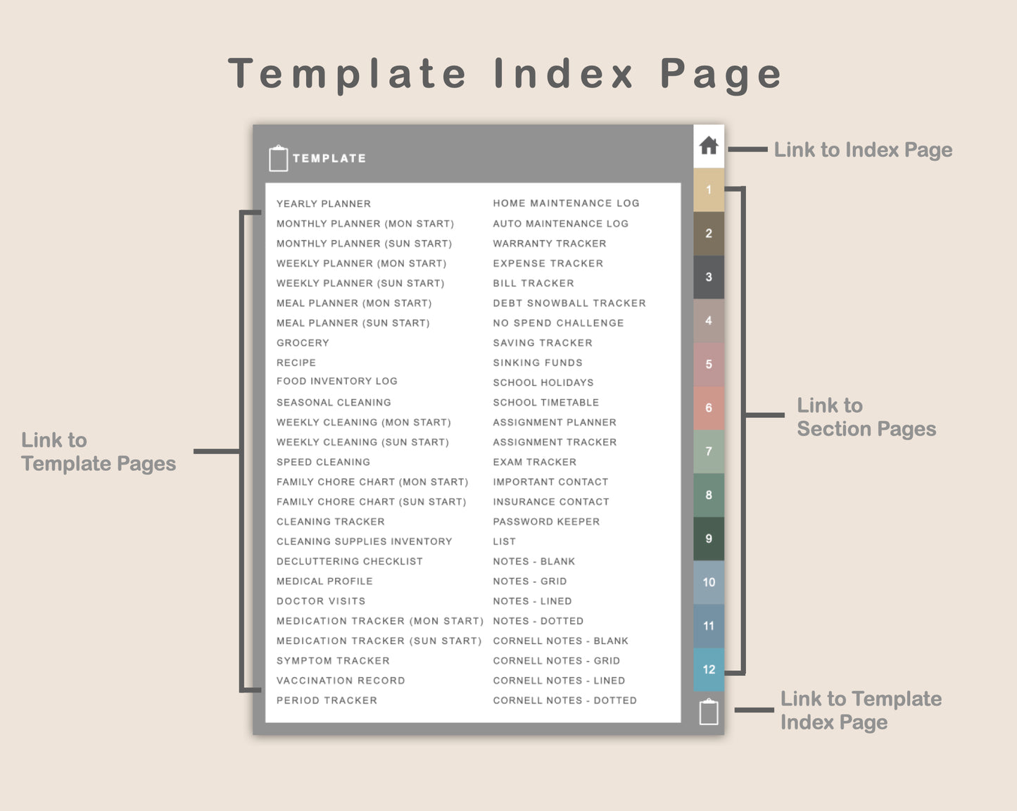 Digital Mom Planner - Muted