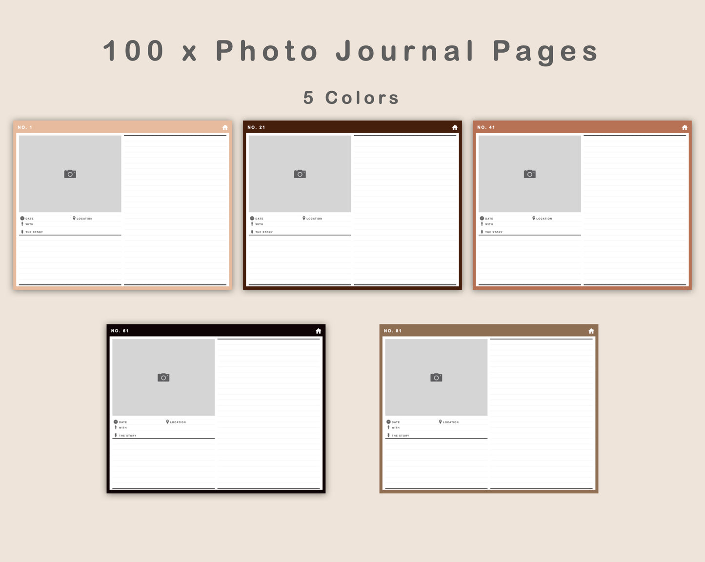 100 Digital Photo Album - Coffee Brown