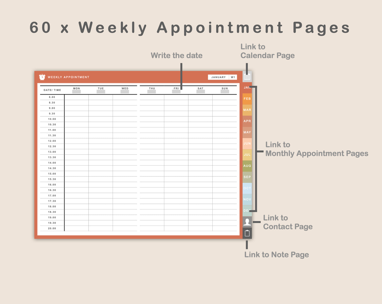 Digital Appointment Planner - Autumn
