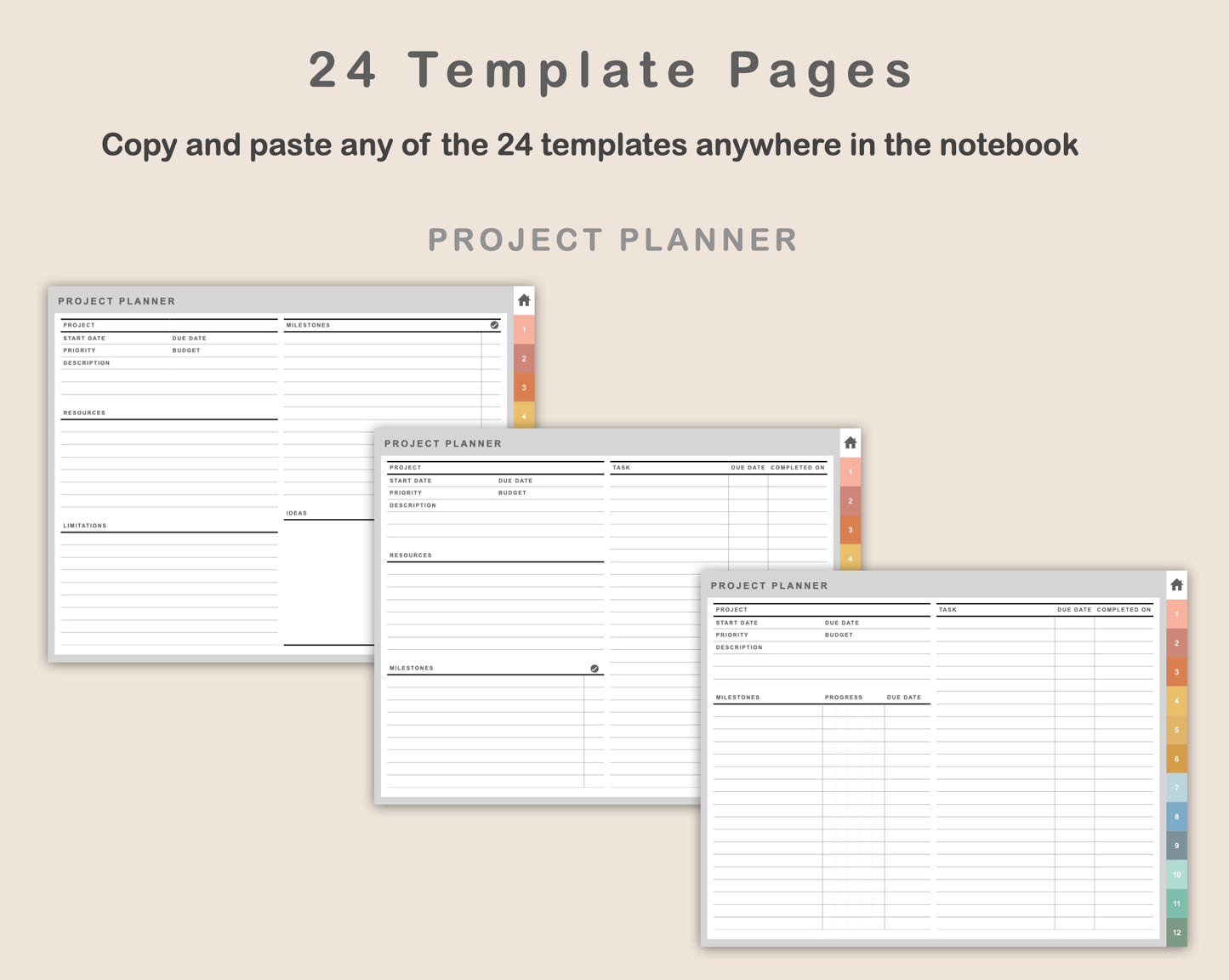 Digital Project Planner - Landscape - Boho