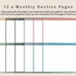 Digital Bullet Journal - 12 Months - Landscape - Muted
