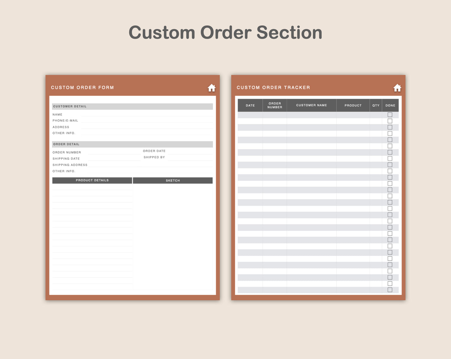 Digital Small Business Planner - Coffee Brown