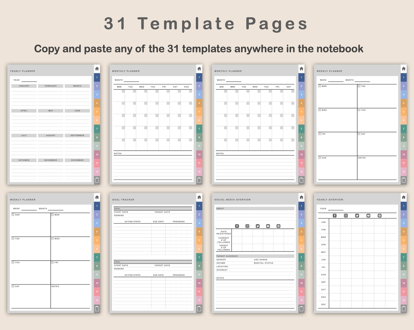 Digital Social Media Planner - Spring