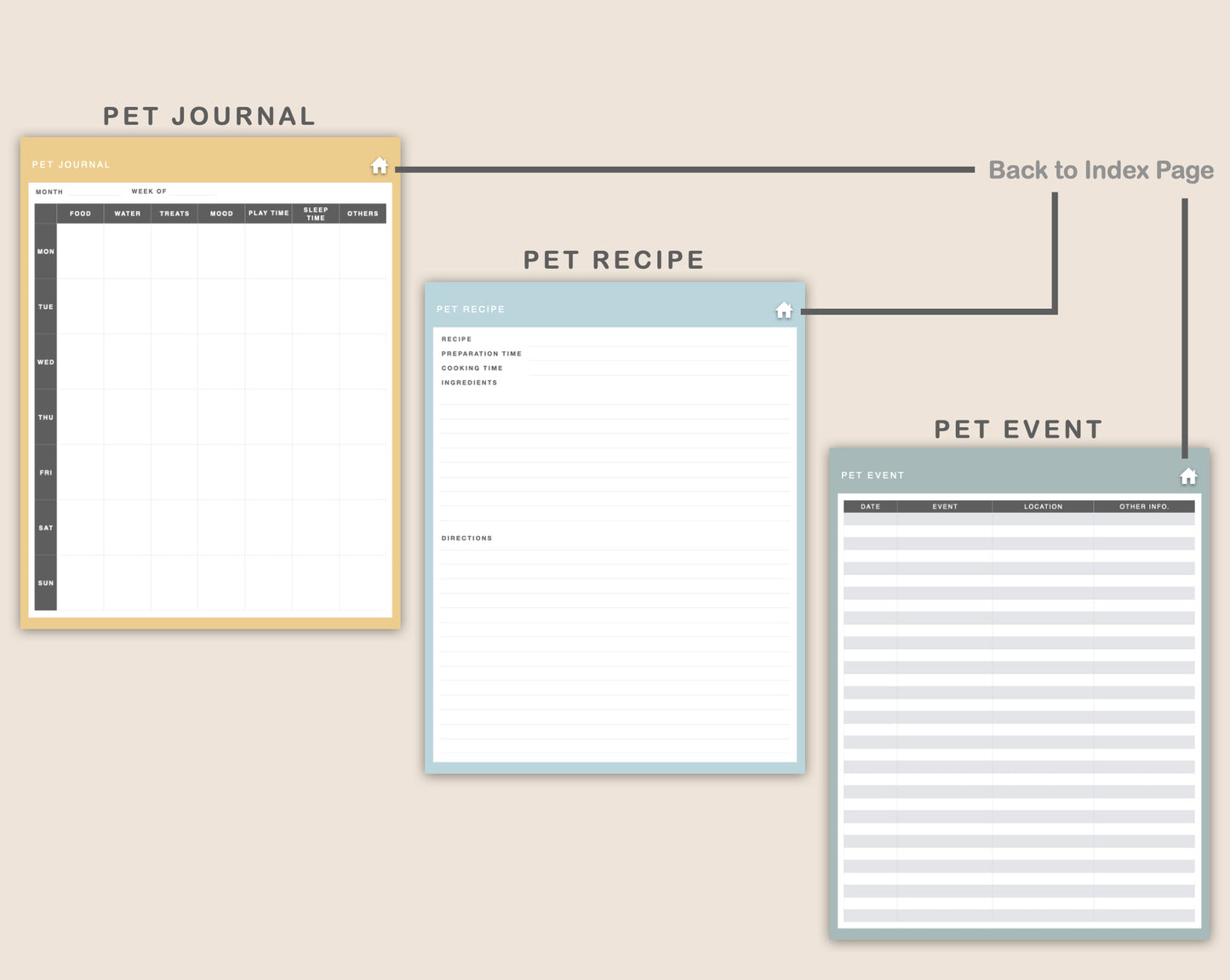 Digital Pet Planner - Boho
