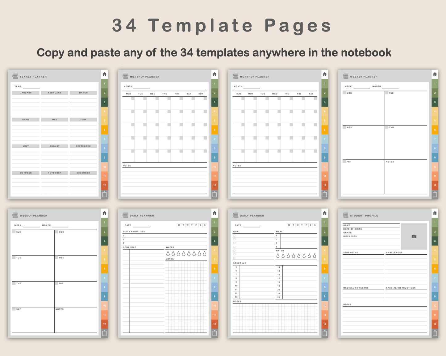 Digital Homeschool Planner - Bright