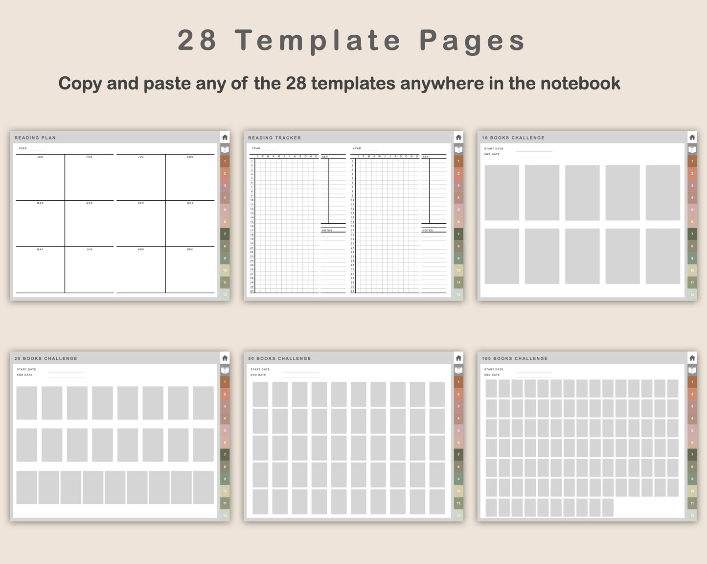 Digital Reading Planner - Landscape - Neutral
