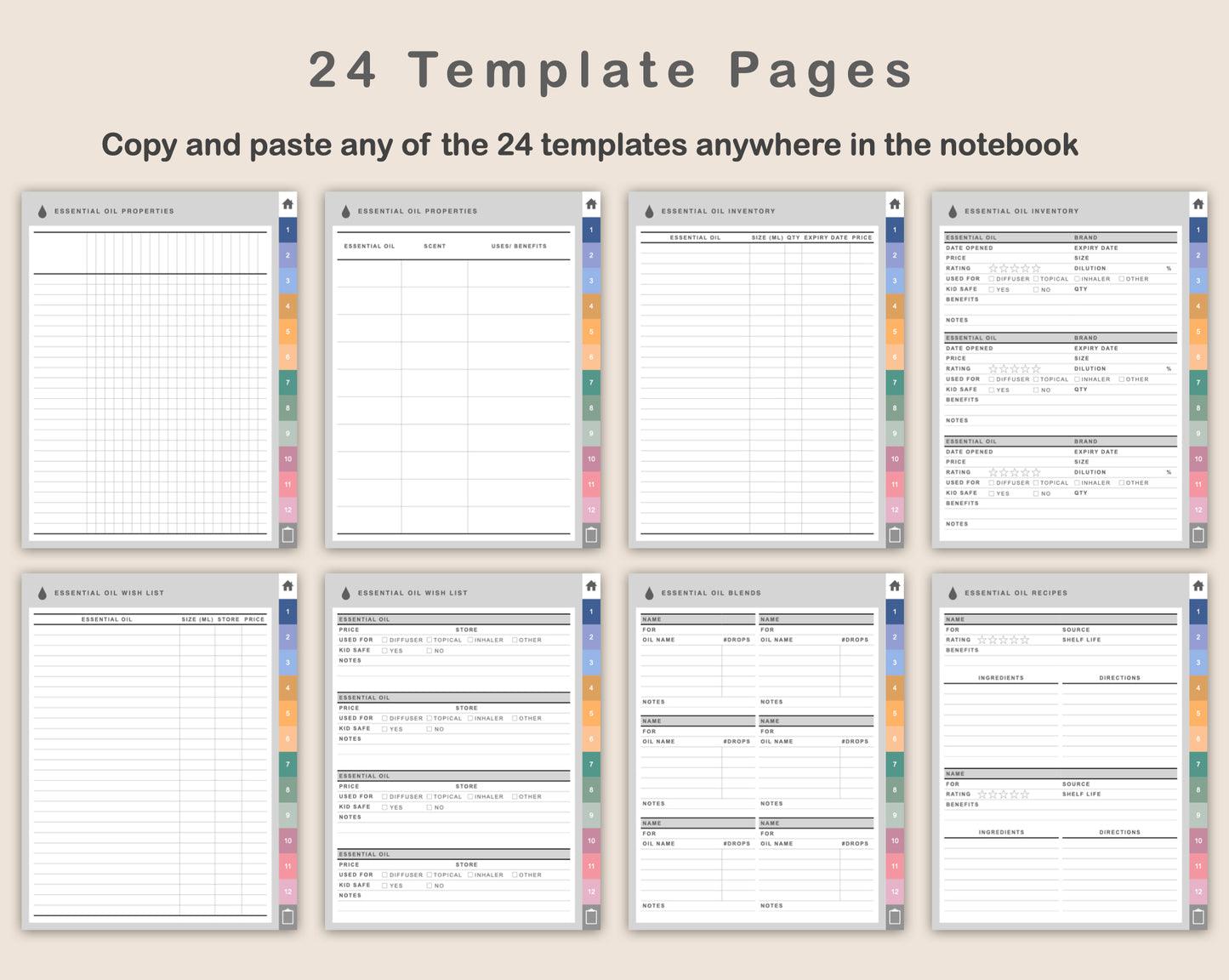 Digital Essential Oil Planner - Spring