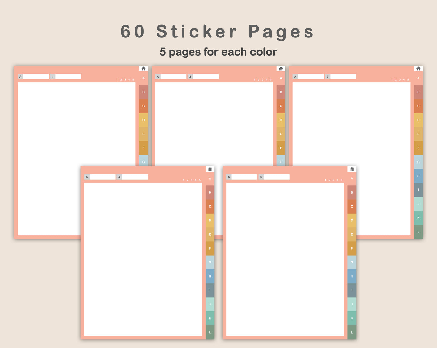 Digital Sticker Book - Portrait - Boho