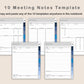 Digital Meeting Notes - Portrait - Classic Blue