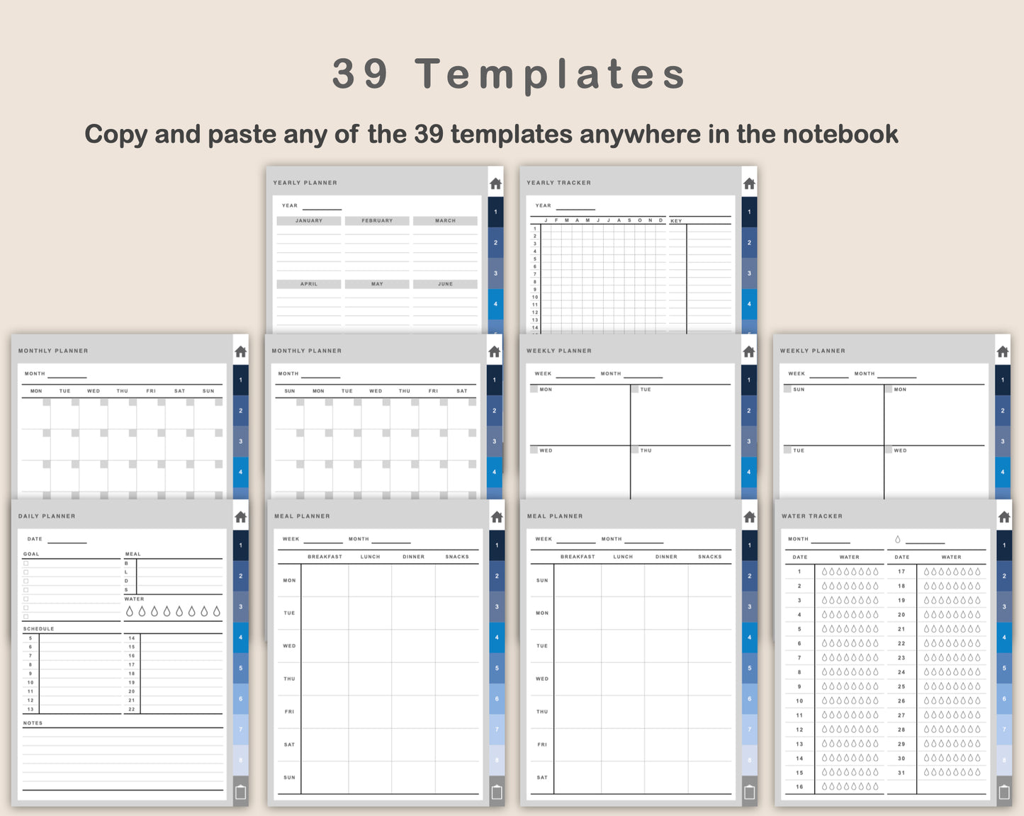 Digital Self Care Planner - Blue