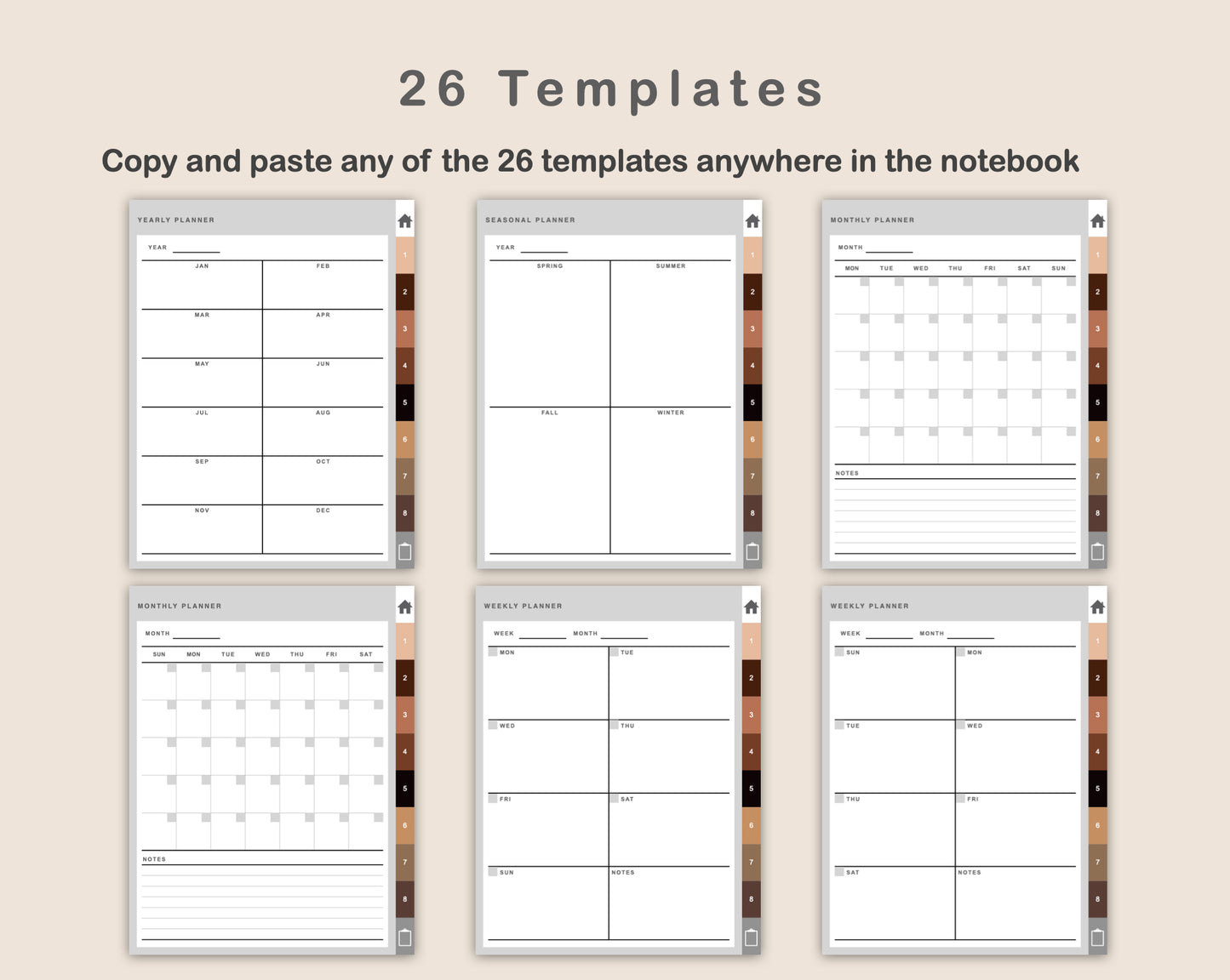 Digital Sewing Planner - Brown