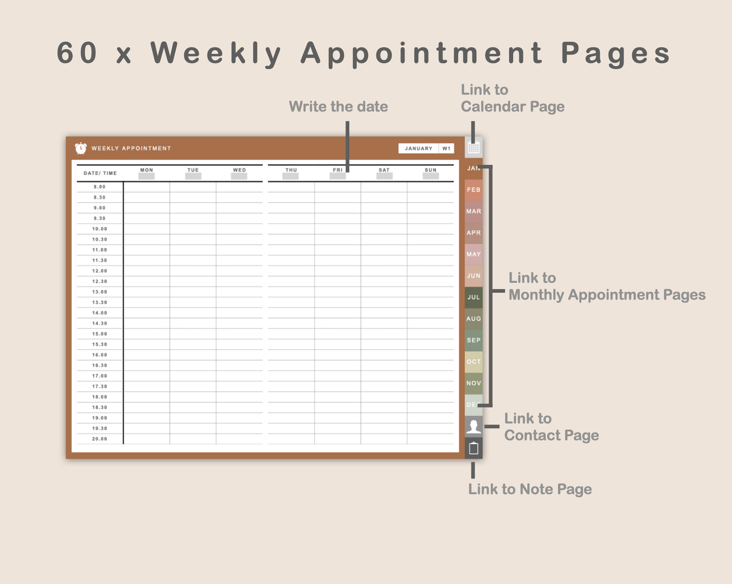 Digital Appointment Planner - Neutral