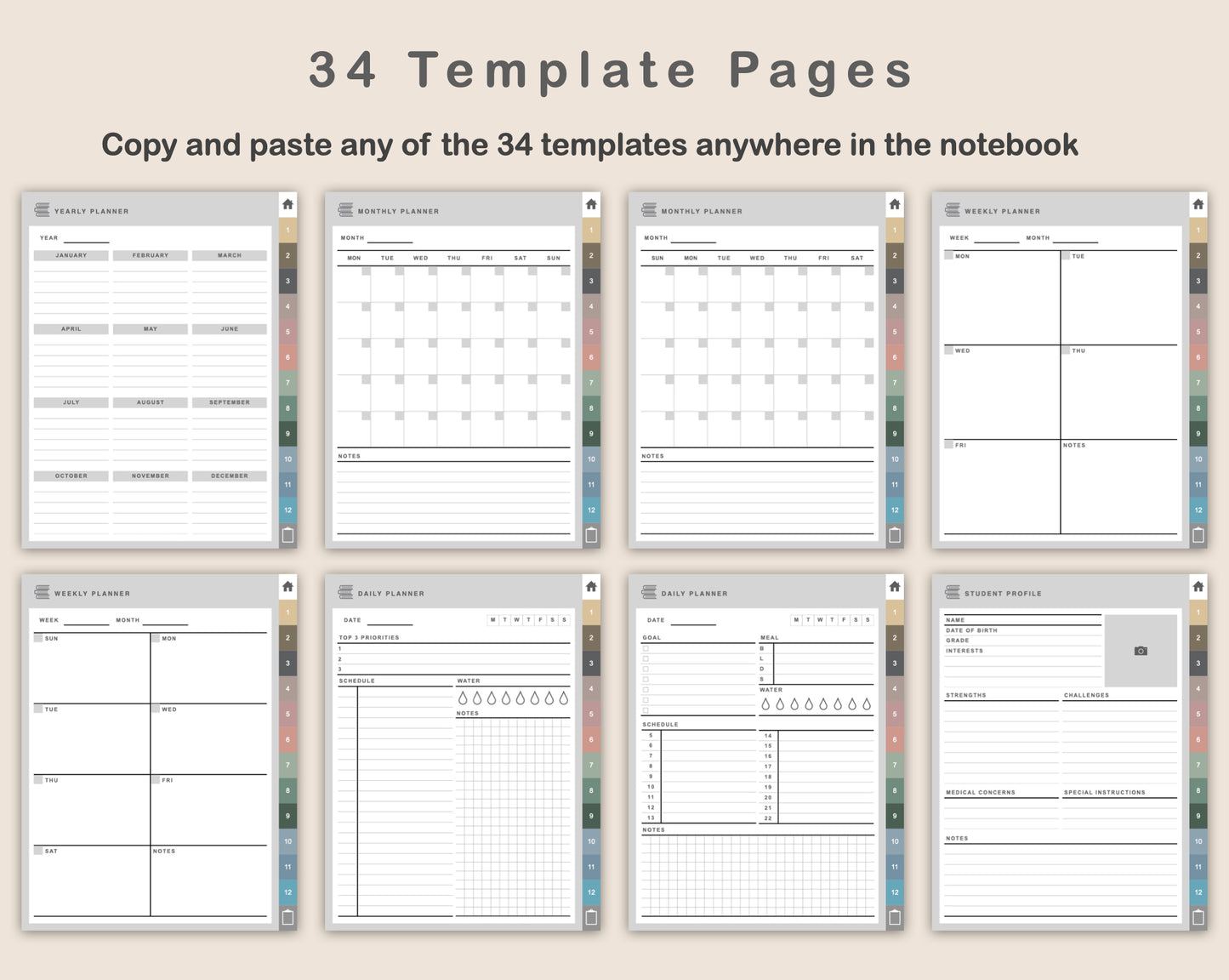 Digital Homeschool Planner - Muted