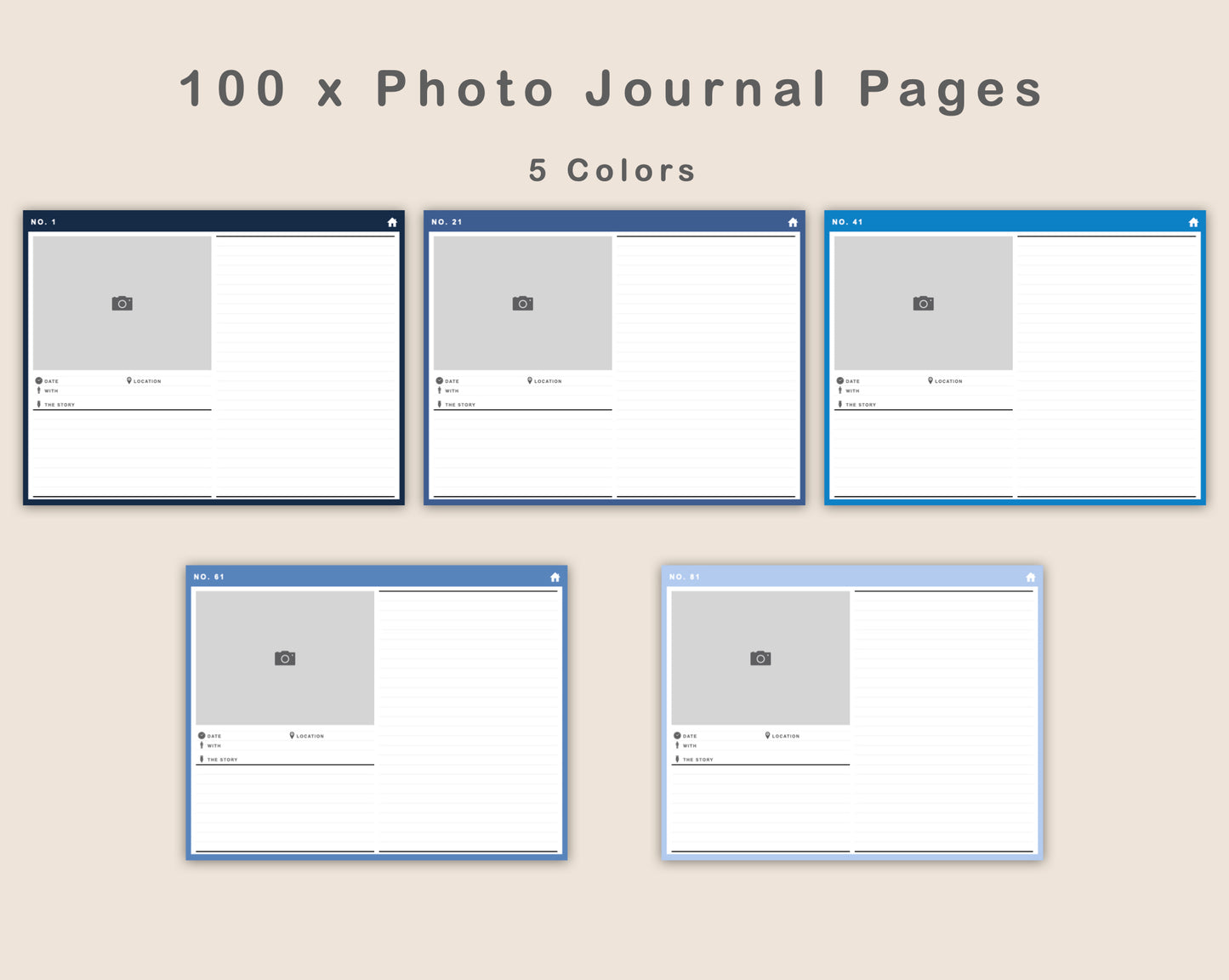 100 Digital Photo Album - Classic Blue