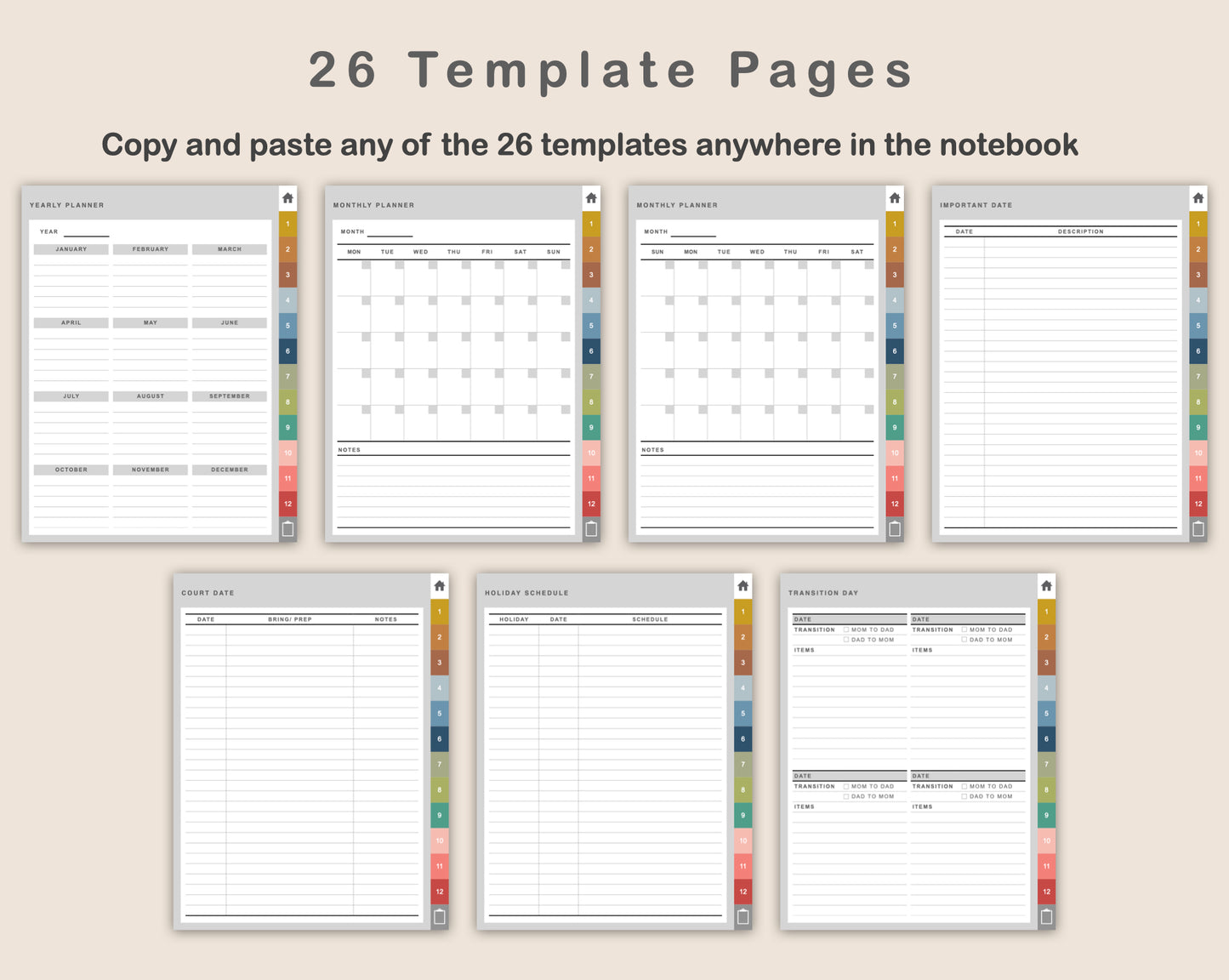 Digital Child Custody Planner - Modern