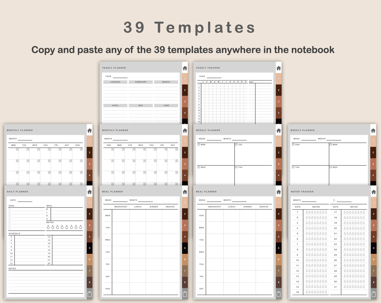 Digital Self Care Planner - Brown