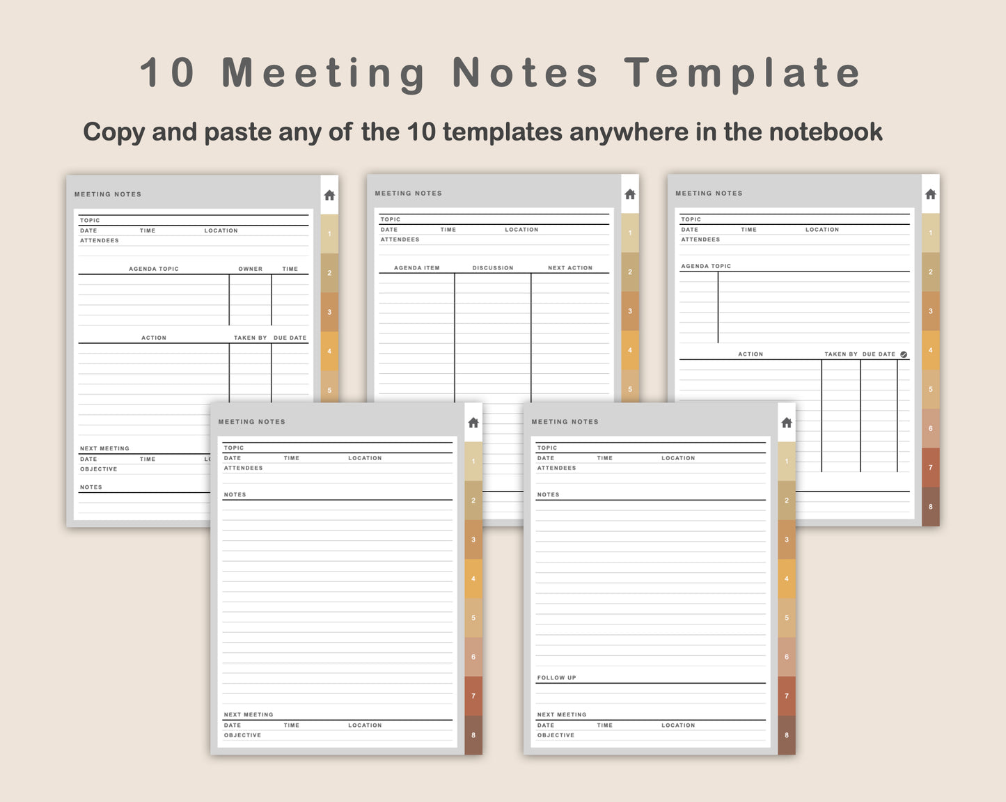 Digital Meeting Notes - Portrait - Warm