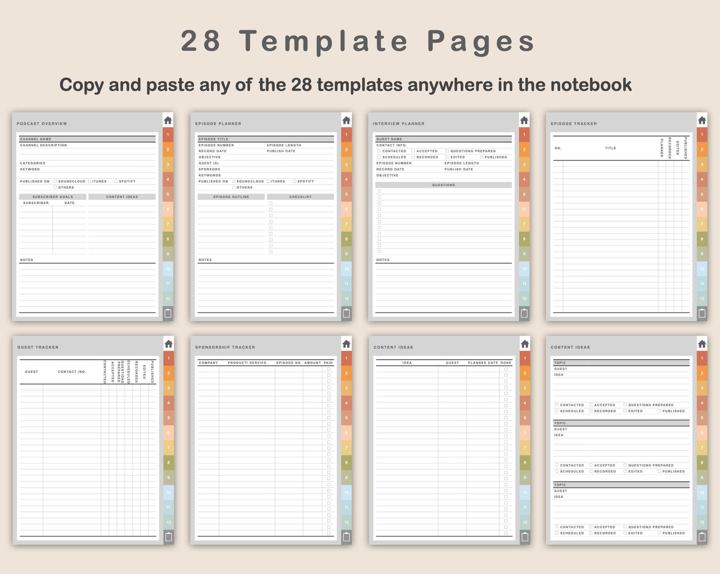 Digital Podcast Planner - Autumn