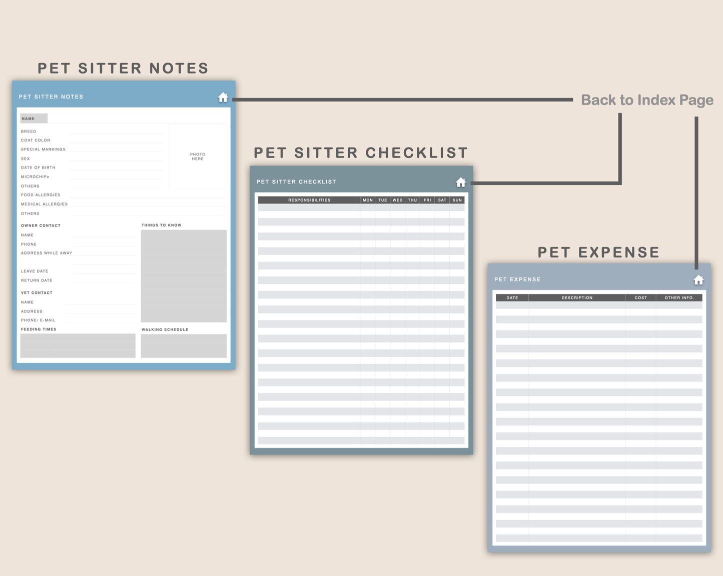 Digital Pet Planner - Boho