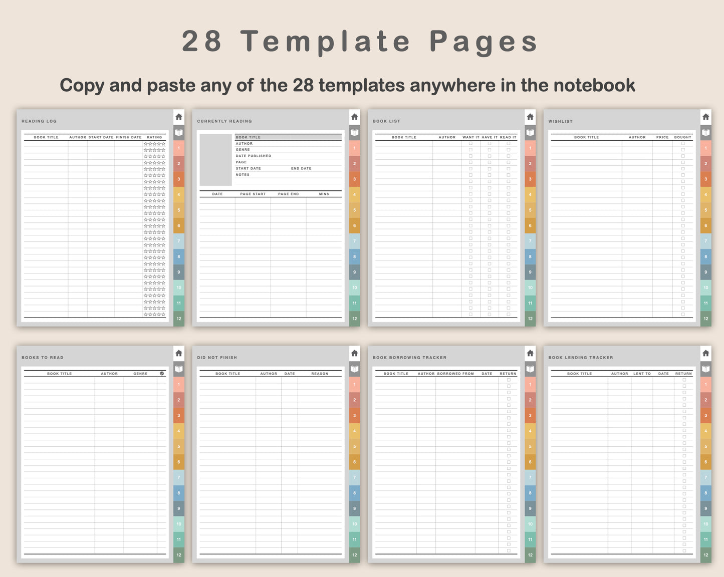 Digital Reading Planner - Portrait - Boho