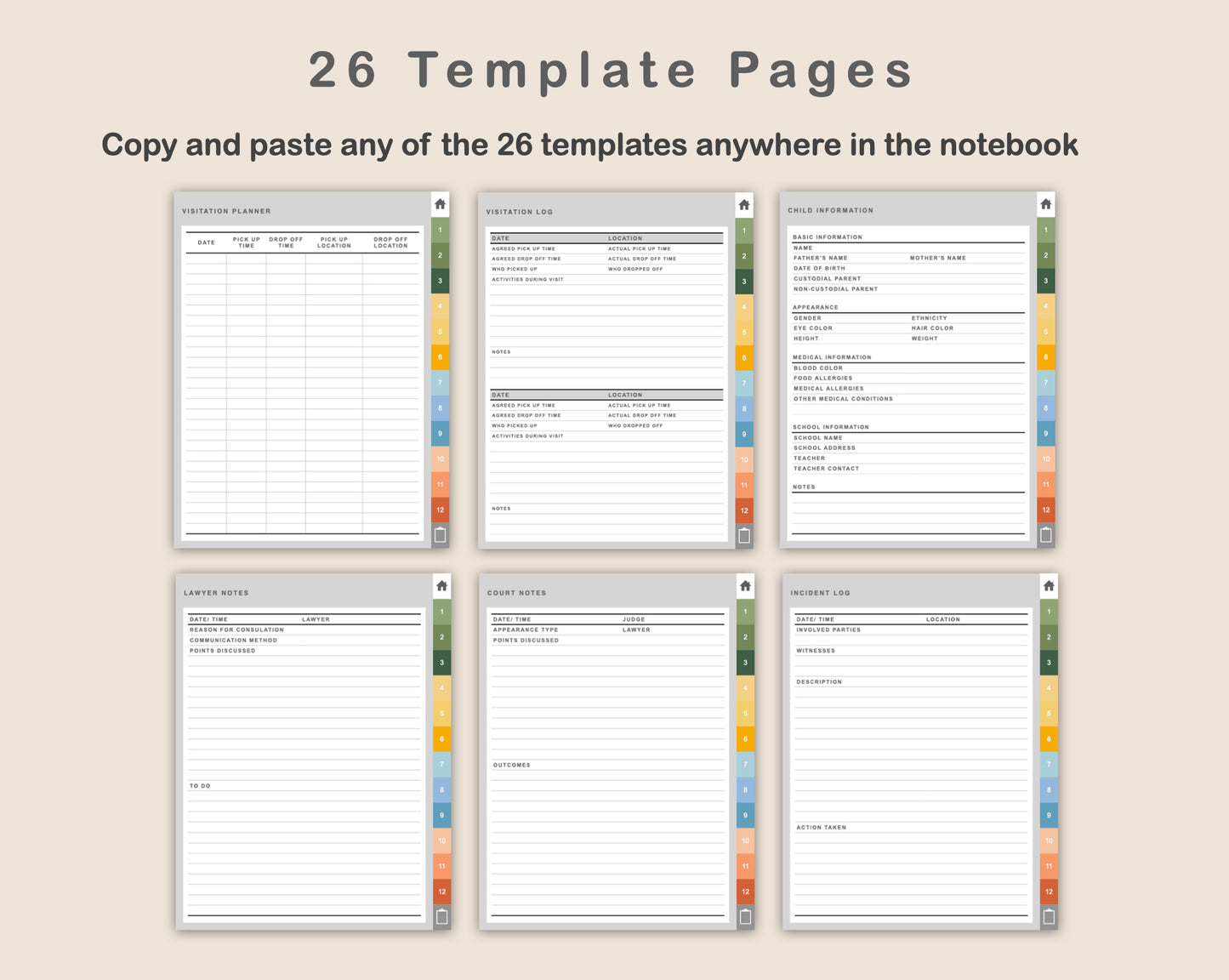 Digital Child Custody Planner - Bright