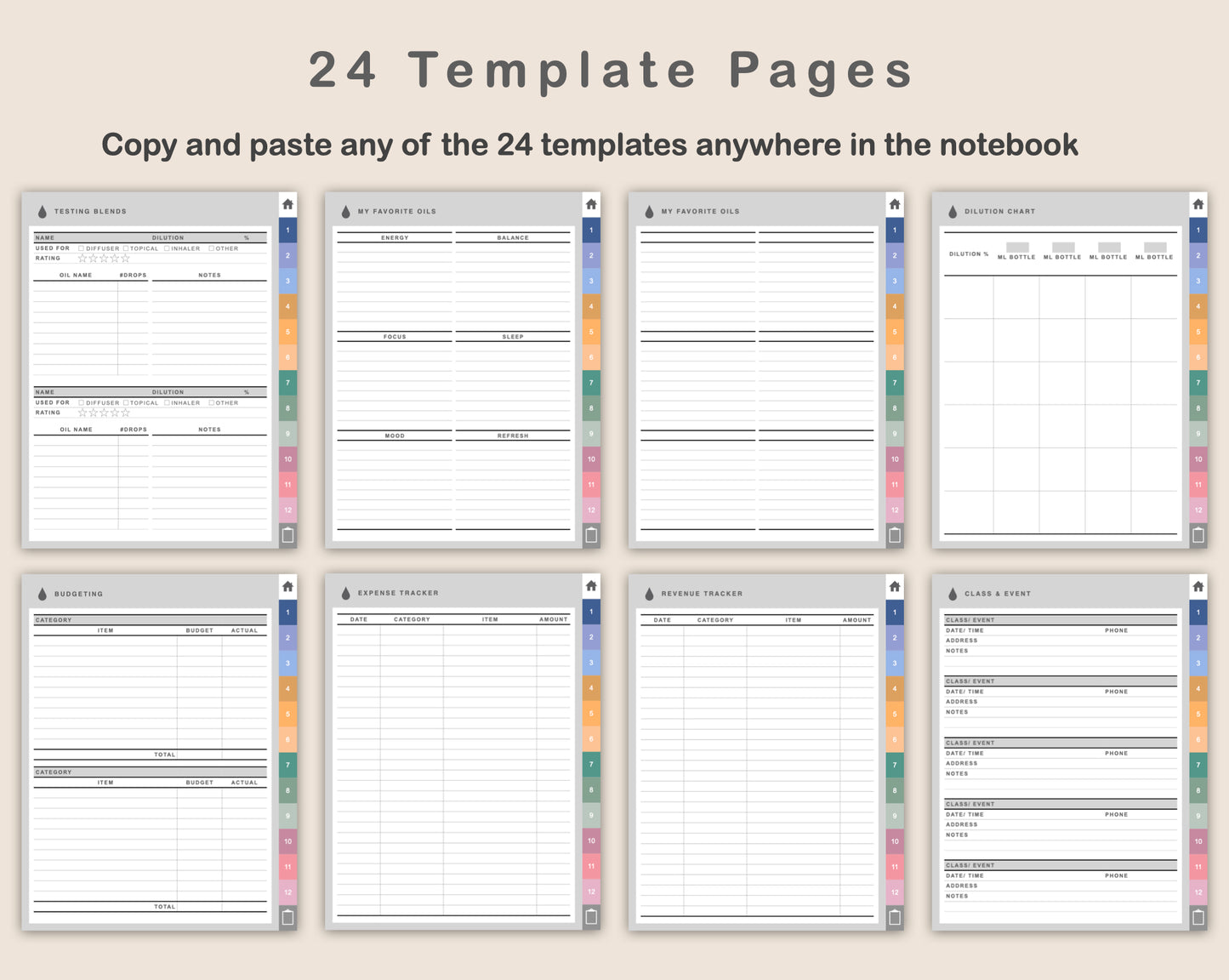 Digital Essential Oil Planner - Spring