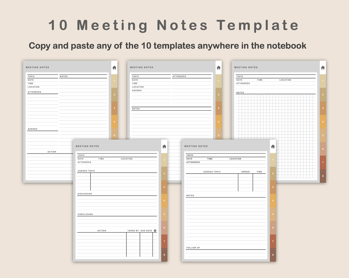 Digital Meeting Notes - Portrait - Warm
