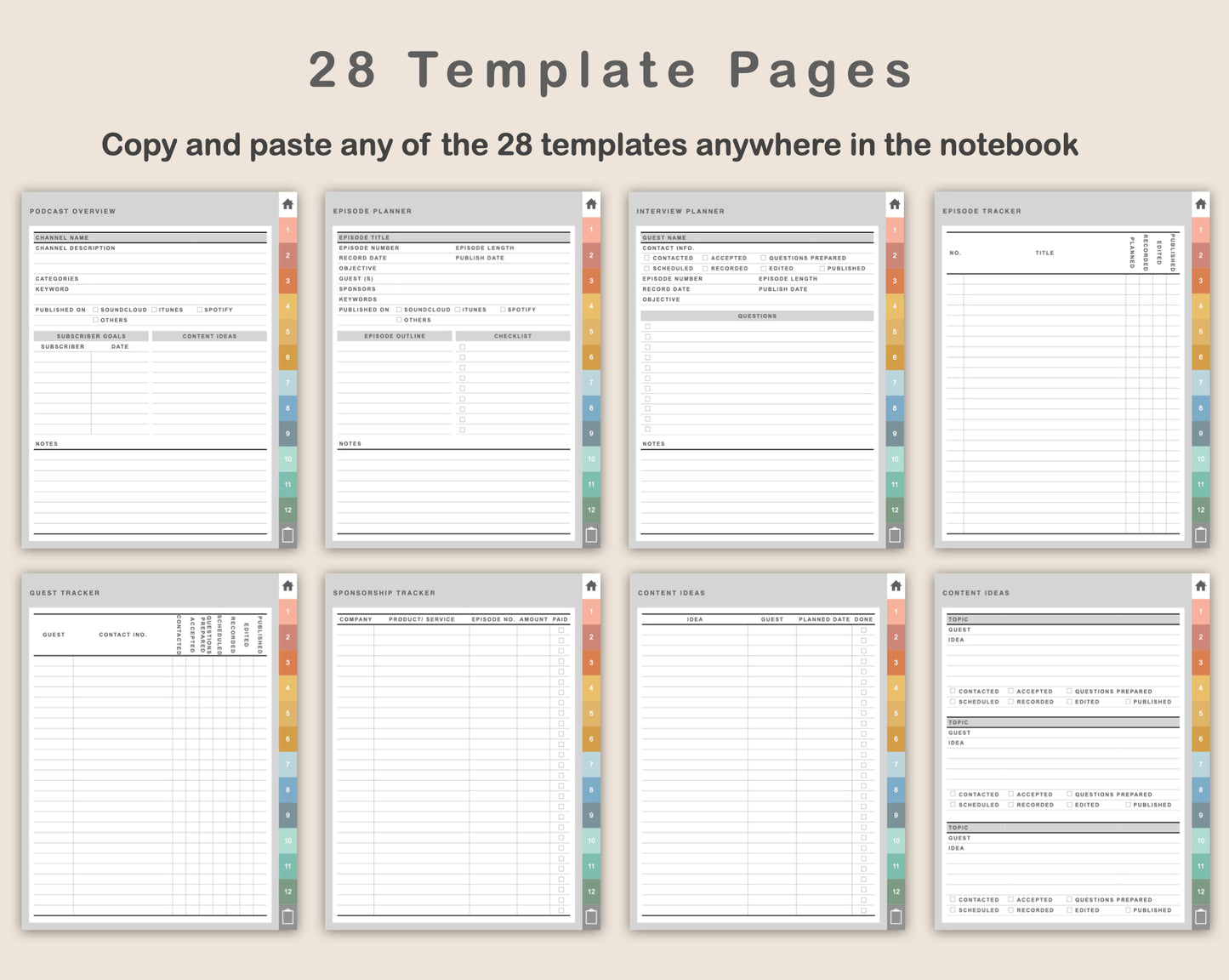 Digital Podcast Planner - Boho