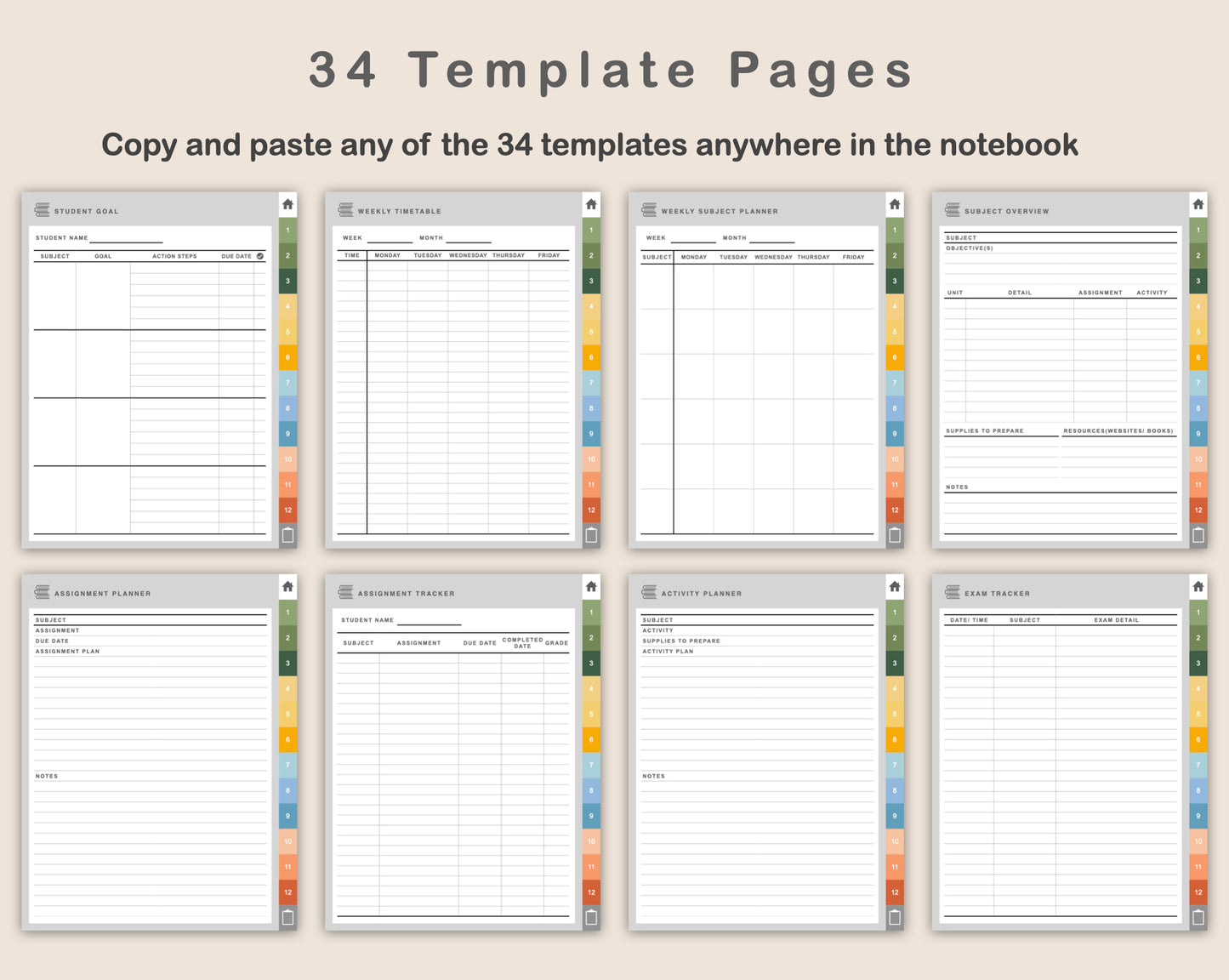 Digital Homeschool Planner - Bright