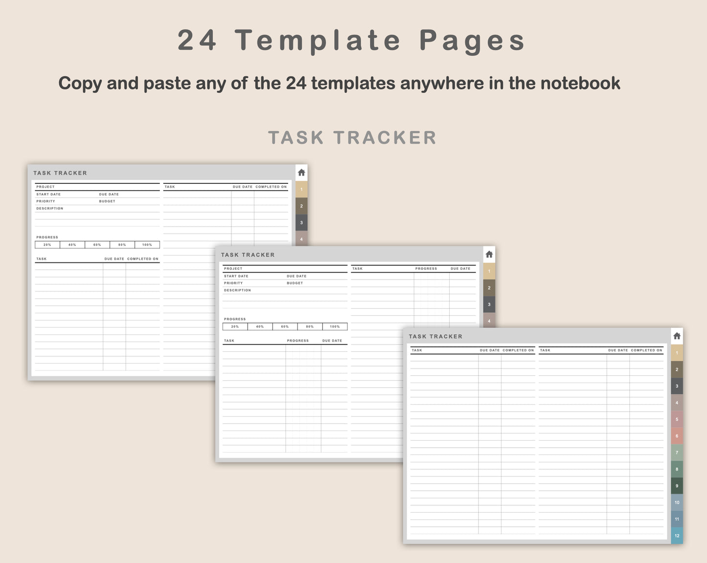 Digital Project Planner - Landscape - Muted
