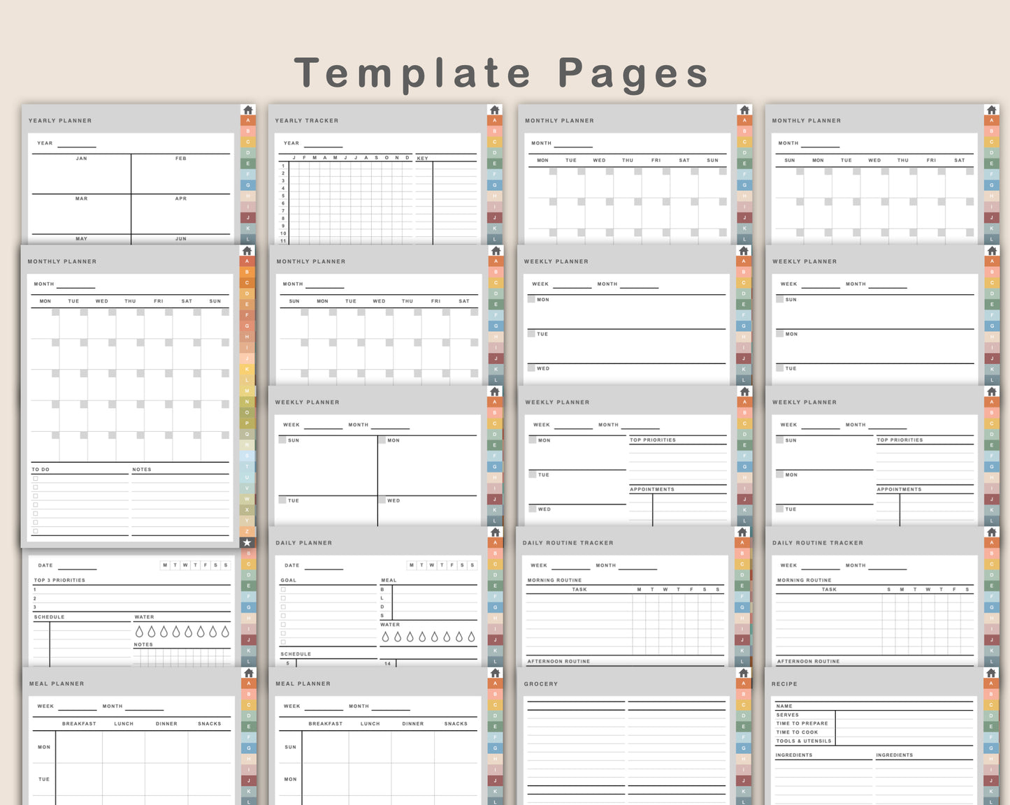 DIY Digital Planner - Portrait - Boho