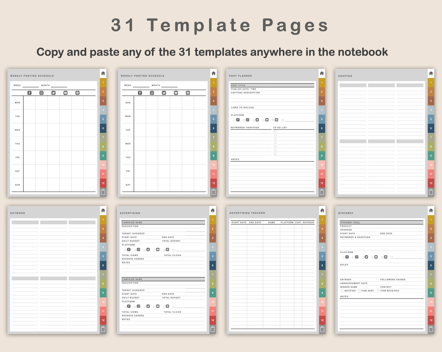 Digital Social Media Planner - Modern