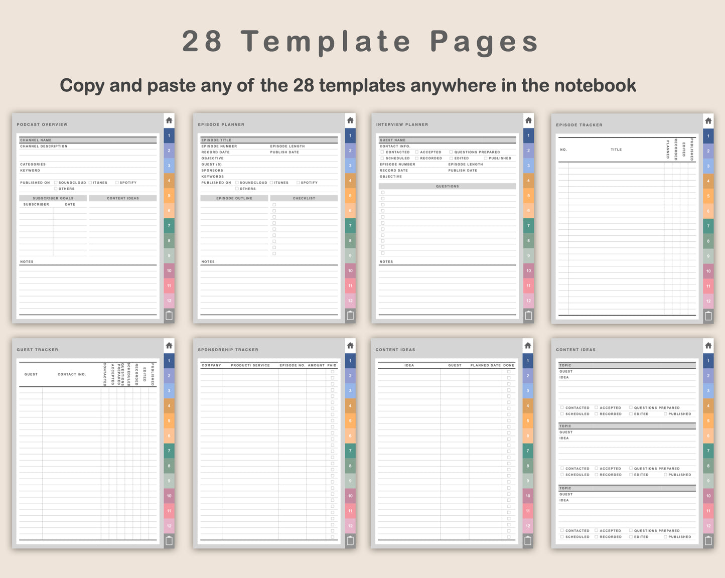Digital Podcast Planner - Spring