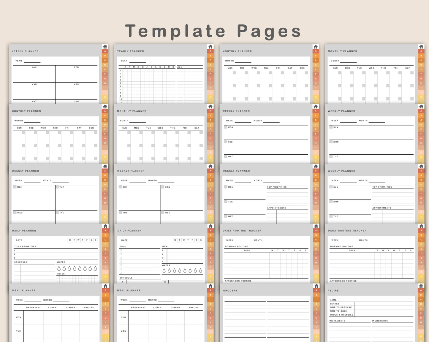 DIY Digital Planner - Portrait - Autumn