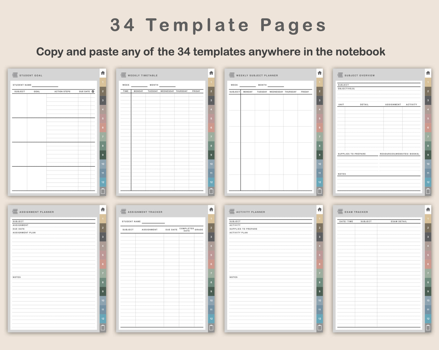 Digital Homeschool Planner - Muted