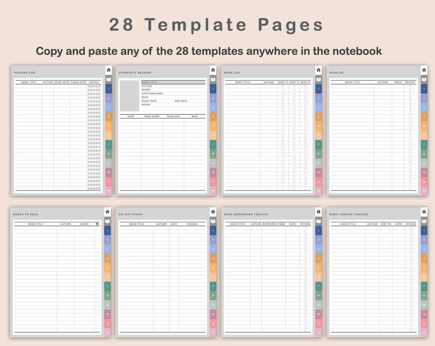 Digital Reading Planner - Portrait - Spring